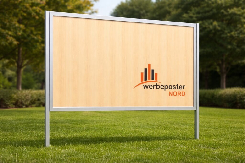 Plakatwand 18/1 – freistehender Plakatständer mit Erdbuchsen